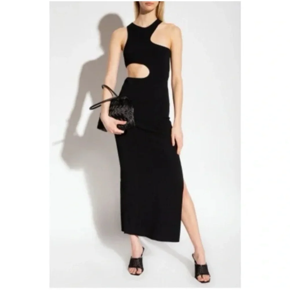 abercrombie and fitch black maxi dress Donna Karan DKNY Black Sequin and Beaded Dress with Chiffon and Tulle, –  Ian Drummond Vintage main image 0